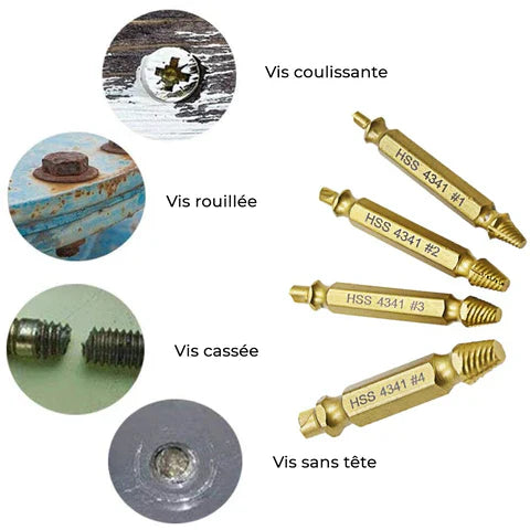 Extracteur de vis endommagée