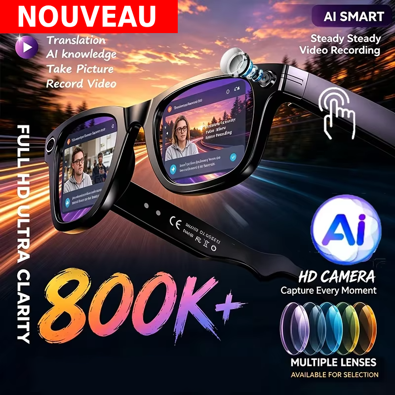 Lunettes intelligentes Caméra 8k HD