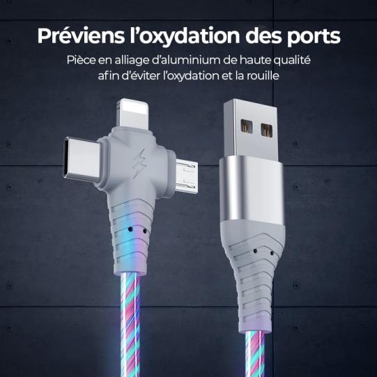 Câble de Recharge lumineux - 3 en 1