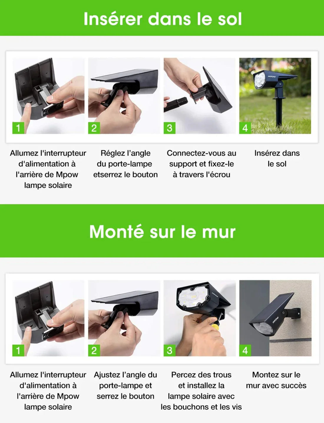 Lampe solaire ultrapuissante waterproof